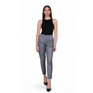 Fabiana Filippi Grey Pinstriped Tapered Wool Trousers Size XXL